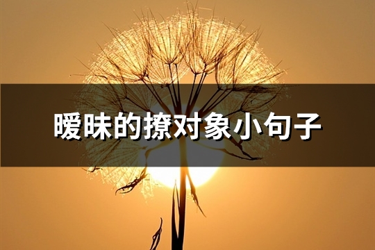 暧昧的撩对象小句子(精选33句)