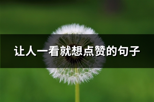 让人一看就想点赞的句子(共38句)