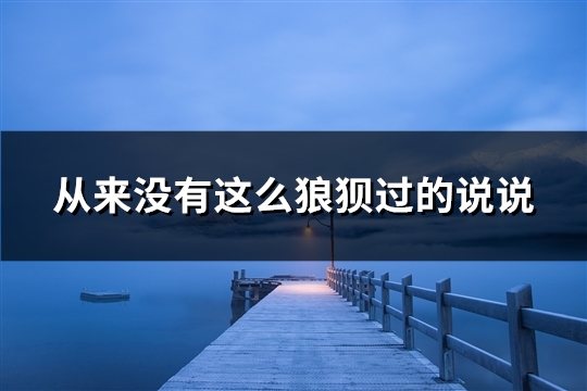 从来没有这么狼狈过的说说