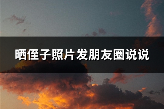 晒侄子照片发朋友圈说说