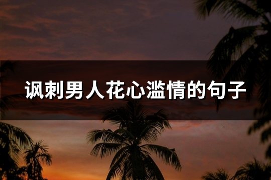 讽刺男人花心滥情的句子
