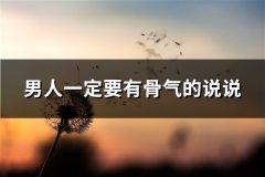 男人一定要有骨气的说说