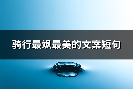 骑行最飒最美的文案短句