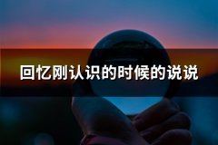 回忆刚认识的时候的说说