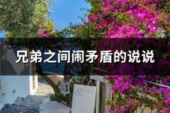 兄弟之间闹矛盾的说说
