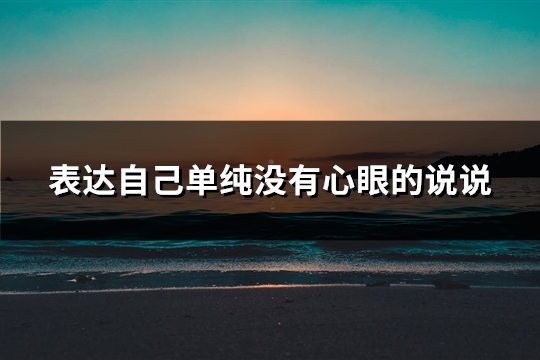 表达自己单纯没有心眼的说说