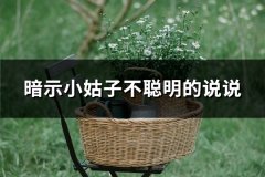暗示小姑子不聪明的说说