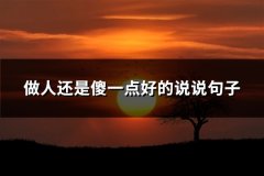 做人还是傻一点好的说说句子