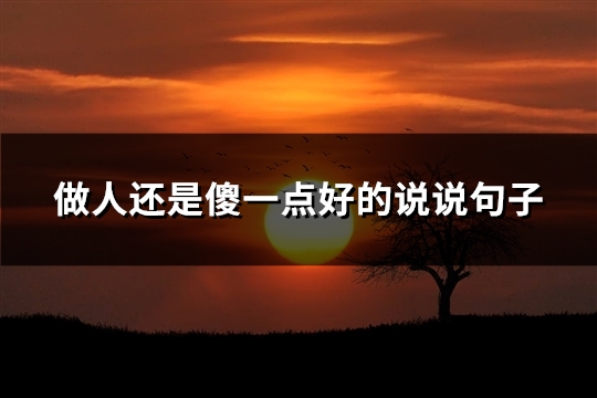 做人还是傻一点好的说说句子