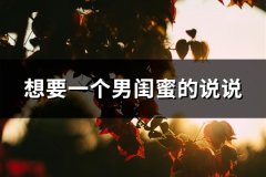想要一个男闺蜜的说说